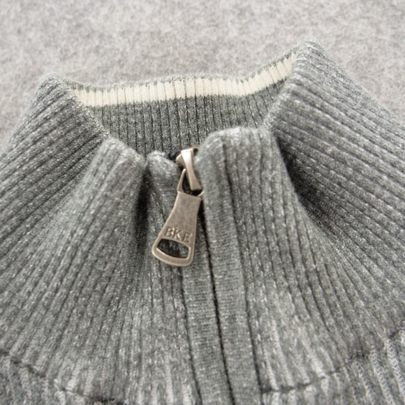 Buckle BKE Sweater Mens Medium Gray Mock Neck 1/4 Zip Pullover Knit - Picture 6 of 14